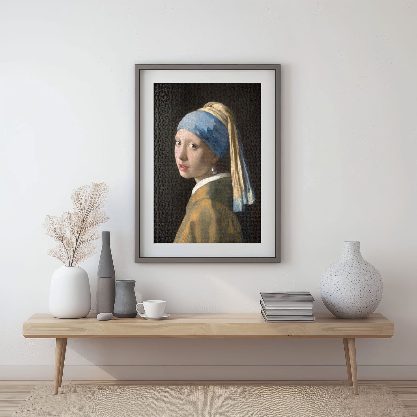 Puzzle 1000 Girl with Pearl Earring Frame