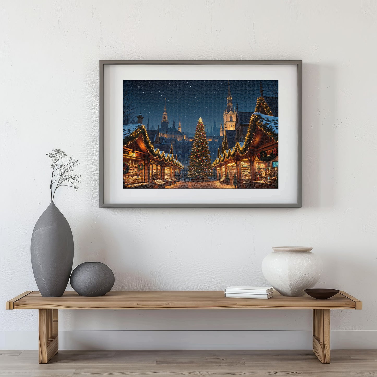 Puzzle 1000 Christmas Market Frame