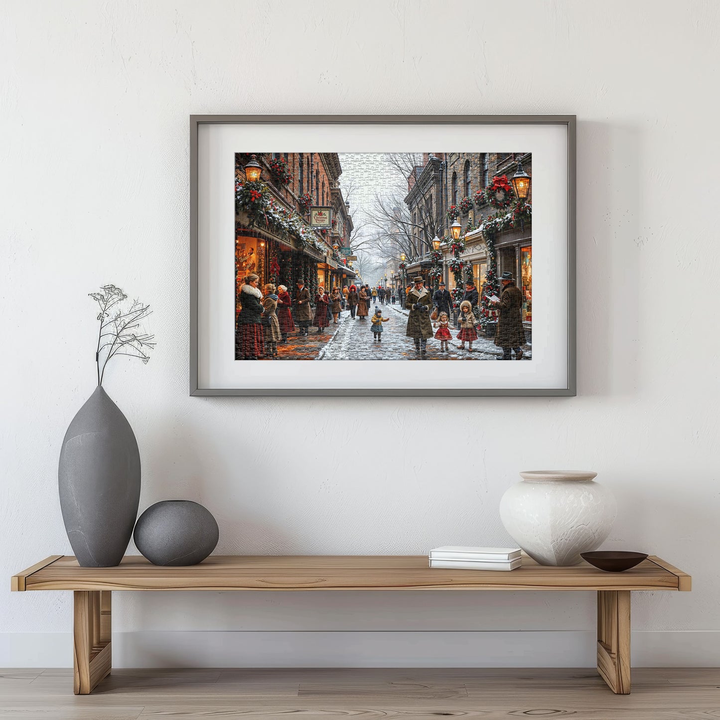 Puzzle 1000 Christmas Street Frame